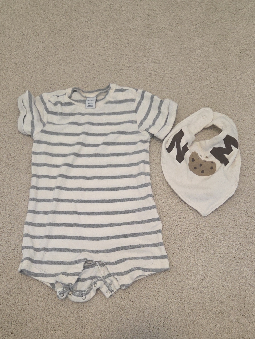 Baby Stripped Romper And Bib Set Old Navy